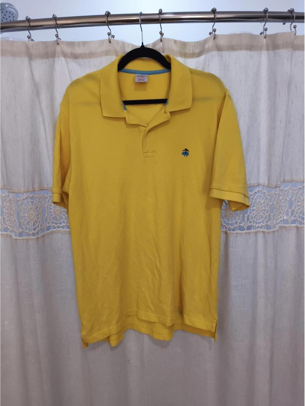Brooks Brothers Men's Yellow Polo Shirt, Size Large, Casual Short Sleeve